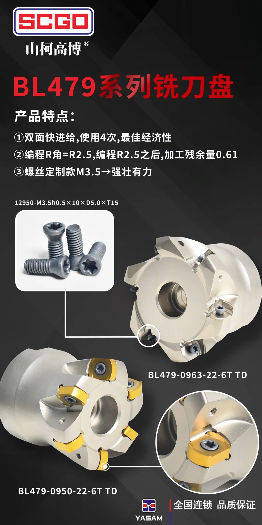 SCGO® 山柯高博BL479系列双面R2.5快进给